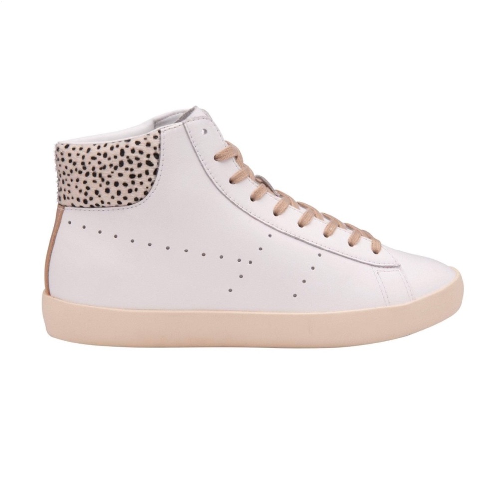 Gola Women's White High-Top Sneakers with Beige Sole and Speckled Collar